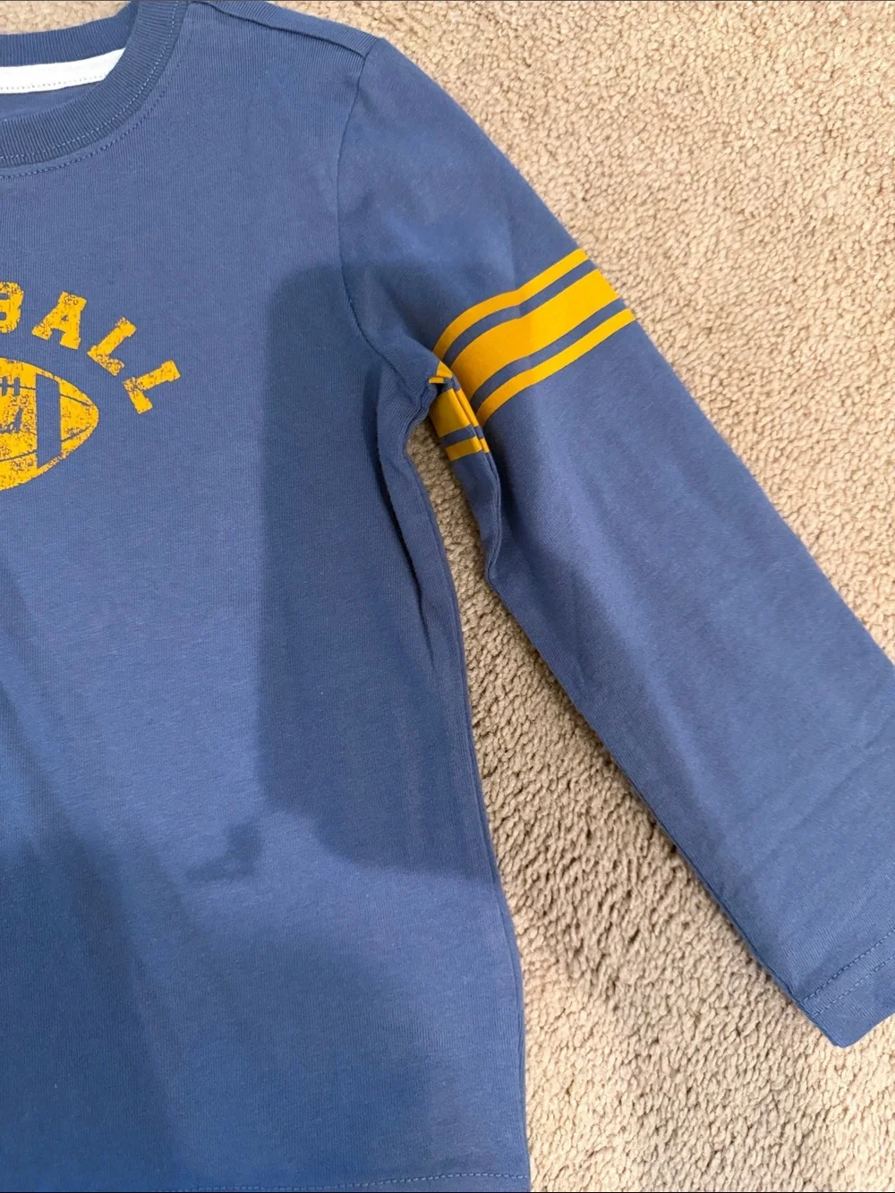 Janie and Jack Blue Football Top with Olive Embroidered Joggers
